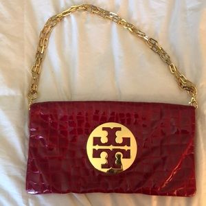Tory Burch red convertible clutch/purse